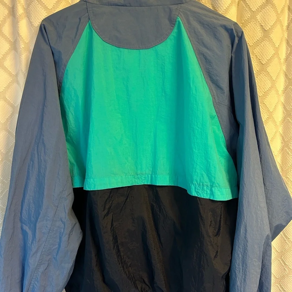 Lands' End Men’s XL Black and Blue Windbreaker Lightweight Nylon Colorblock - Picture 3 of 4